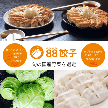 88ぱちぱち餃子 白（にんにくなし）【全国冷凍配送】