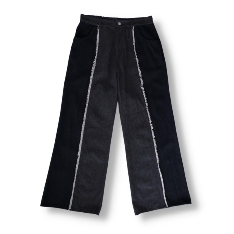 fringe wide flare pants【black】 | GIDEAL