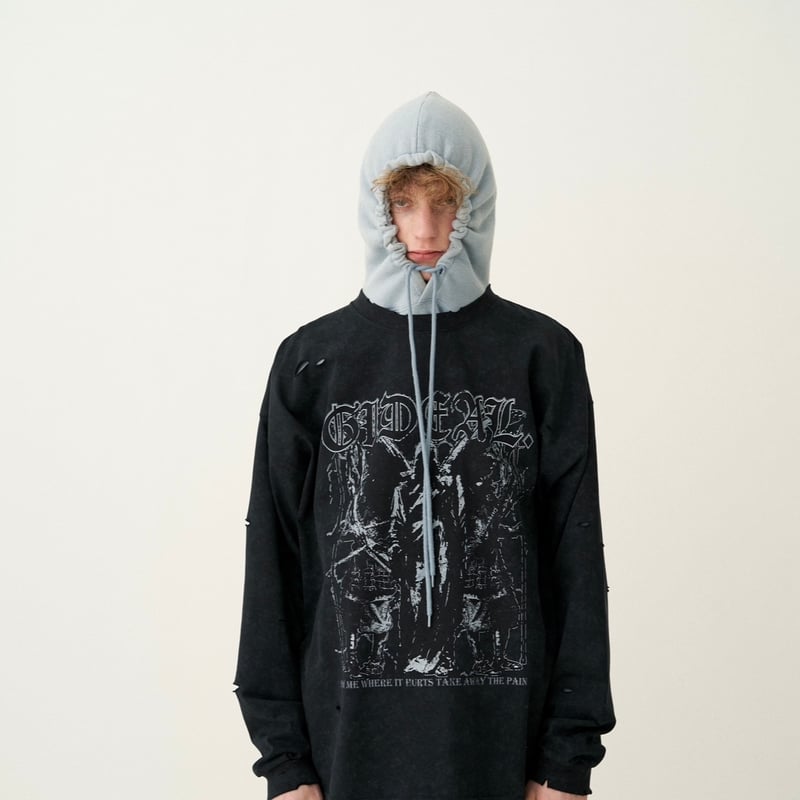 samurai clash long sleeve t shirt【black】 | GIDEAL