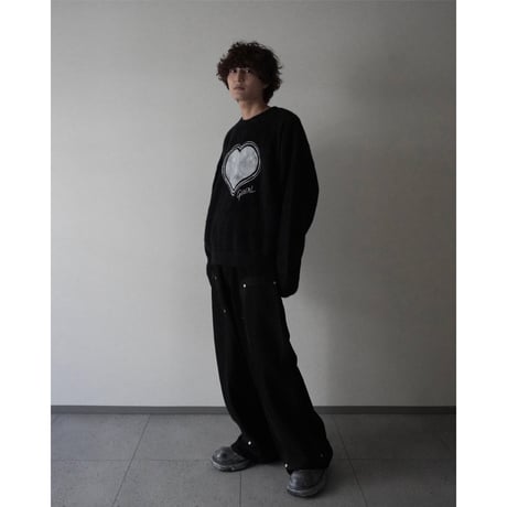 organic cotton spray paint knit(heart)