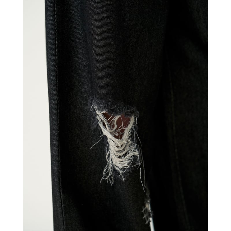 clash lamé denim pants【black】 | GIDEAL