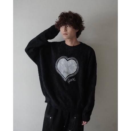 organic cotton spray paint knit(heart)