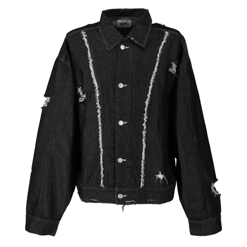 clash lamé denim jacket【black】 | GIDEAL