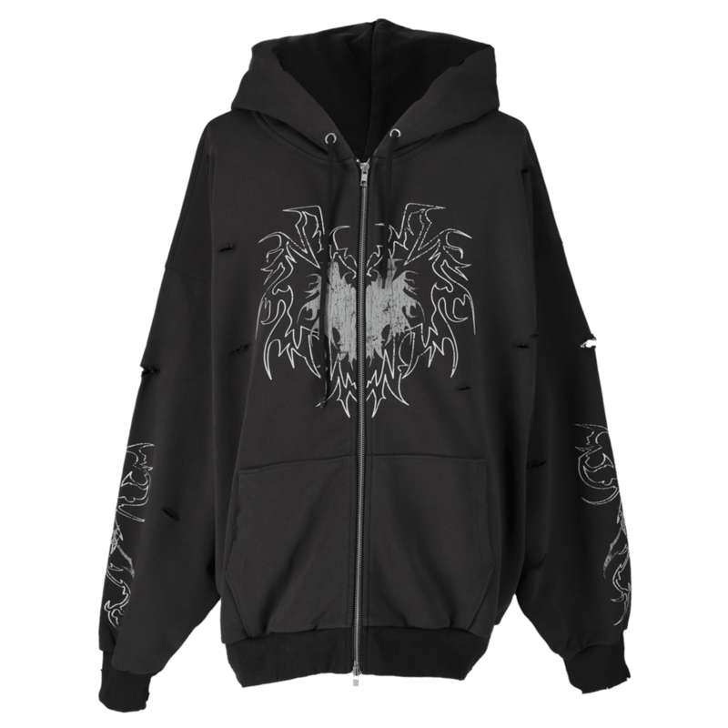 clash double zip foodie【dark gray】 | GIDEAL 