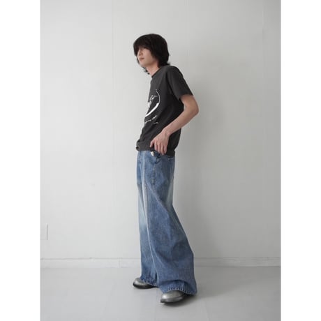 curve wide denim pants【blue】