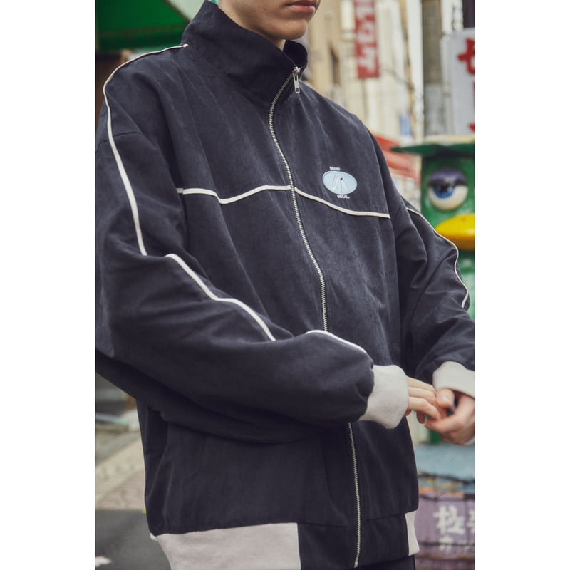 classic icon fake suede track jacket 【black】 |