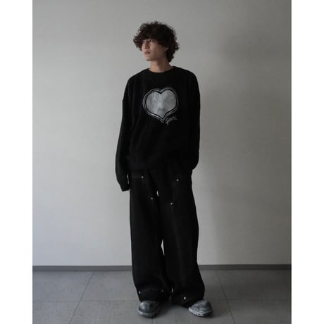 organic cotton spray paint knit(heart)