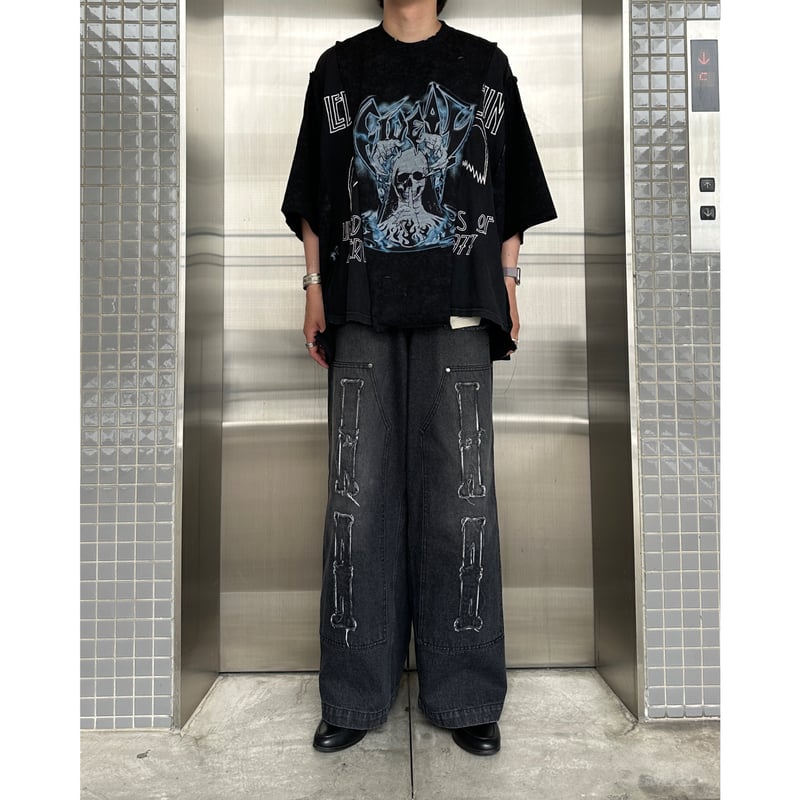 newsed band T-shirt【black】 | GIDEAL