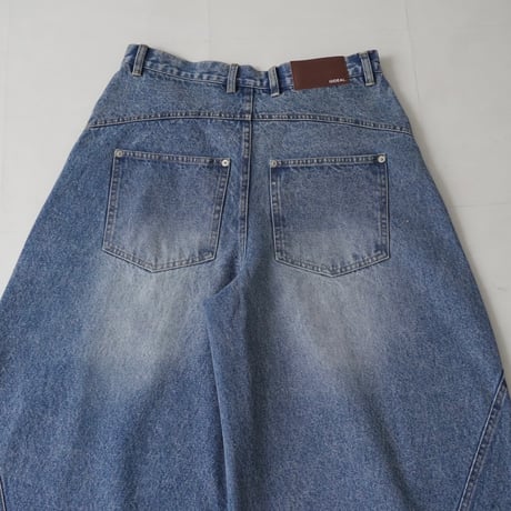 curve wide denim pants【blue】