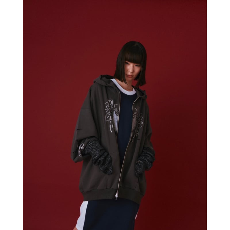 clash double zip foodie【dark gray】 | GIDEAL 