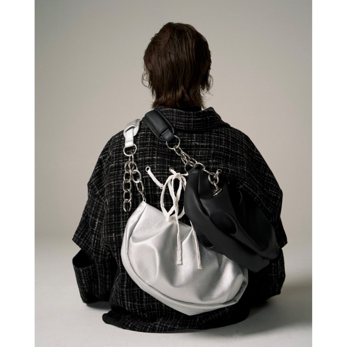 gideal黒 レザー ショルダーバッグ