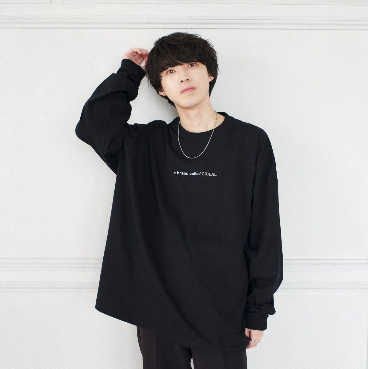 a brand called GIDEAL.刺繍ロングTシャツ【ブラック】 | GIDEAL.