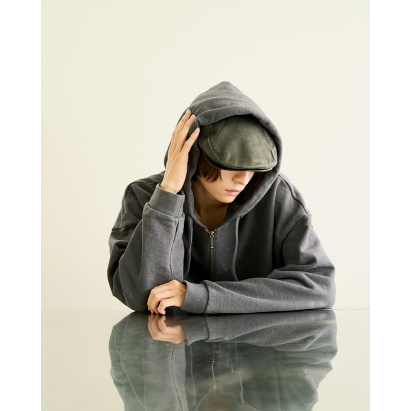 half zip sweat hoodie【black】 | GIDEAL.