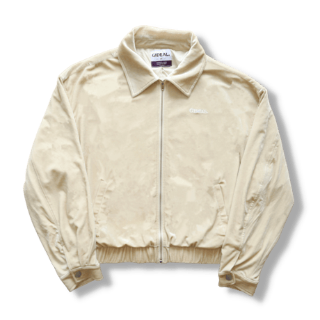 vintage logo velours blouson【beige】