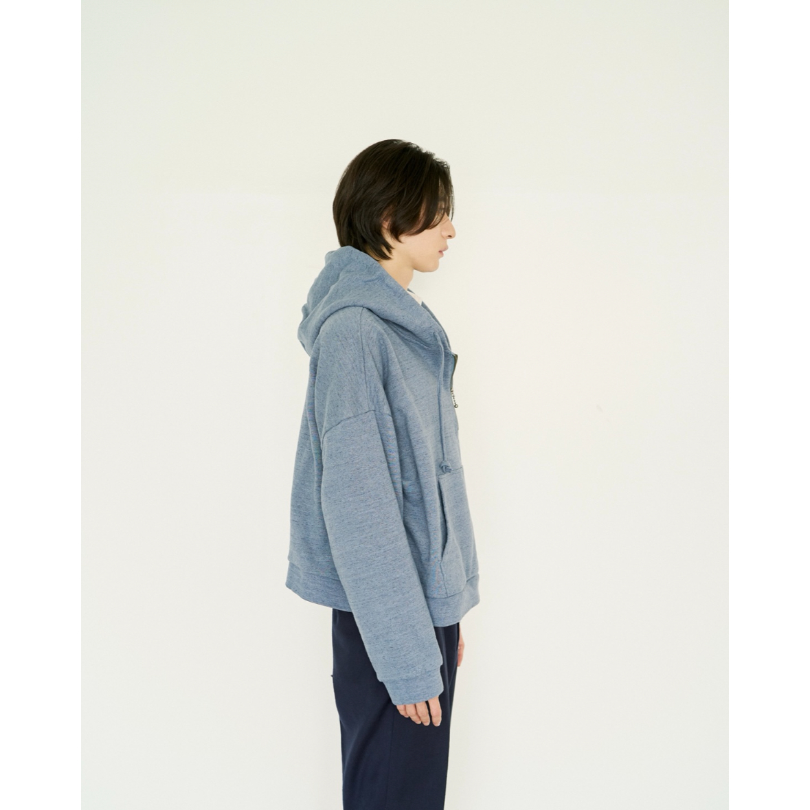 half zip sweat hoodie【blue】 | GIDEAL