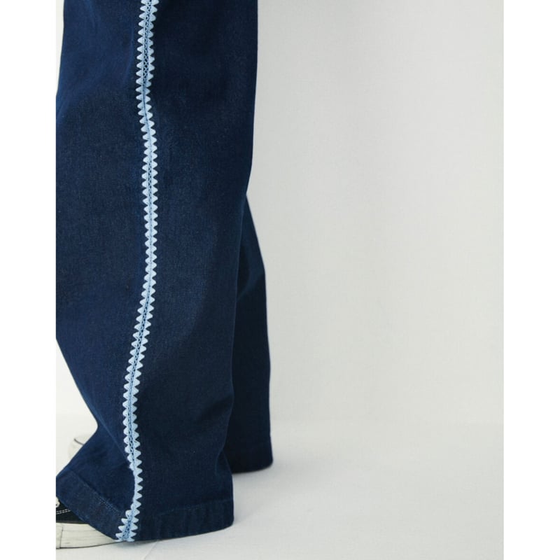 shell stitch wide denim pants【indigo】 | GIDEAL. shell stitch wide denim pants【indigo】 | GIDEAL.