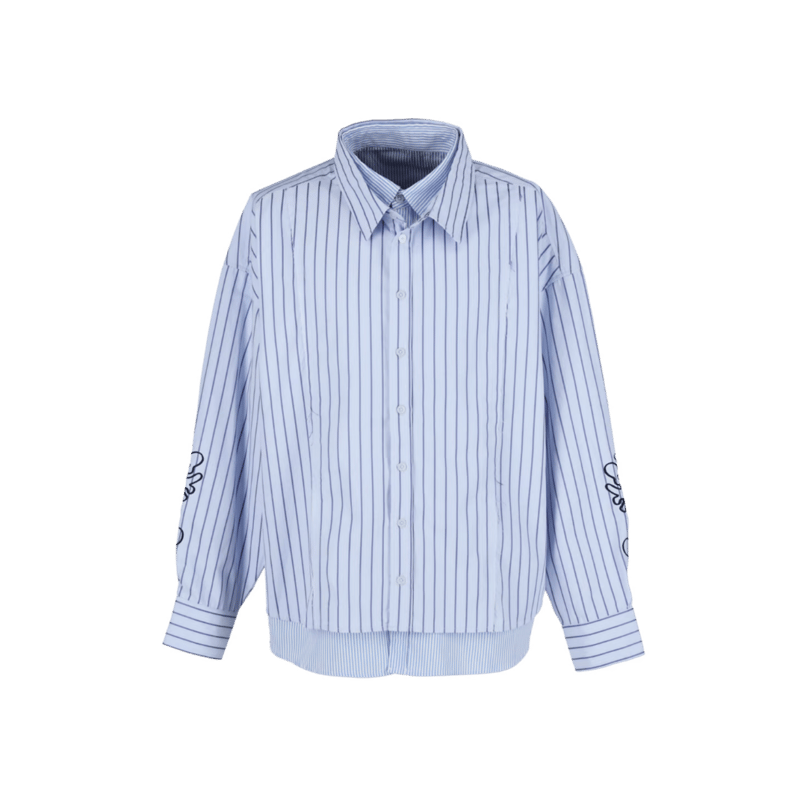 GIDEAL layered stripe shirt【light blue】