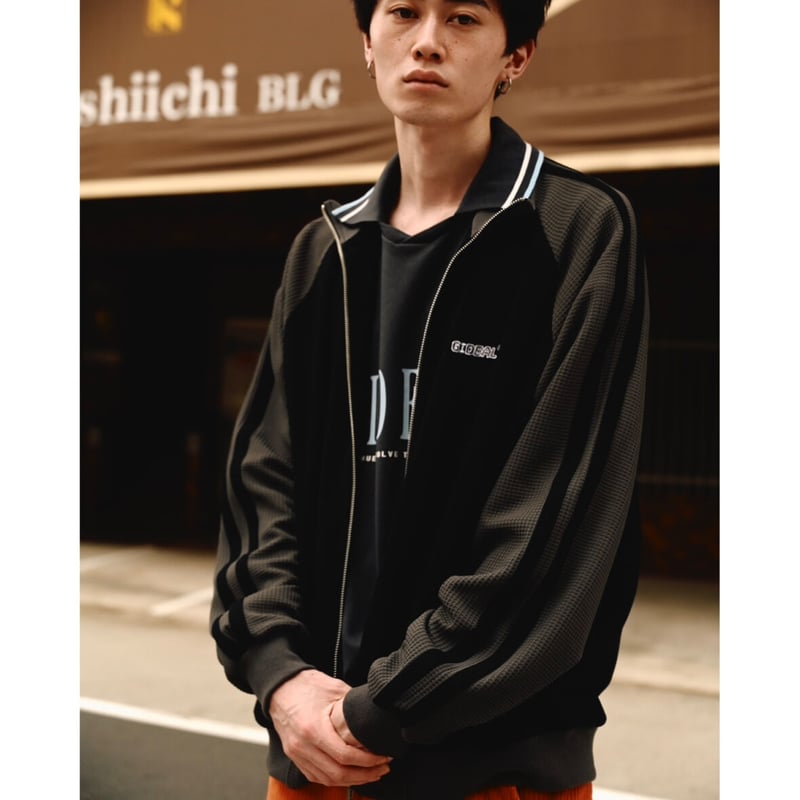 waffle track jacket【black&gray】 | GIDEAL.