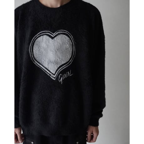 organic cotton spray paint knit(heart)