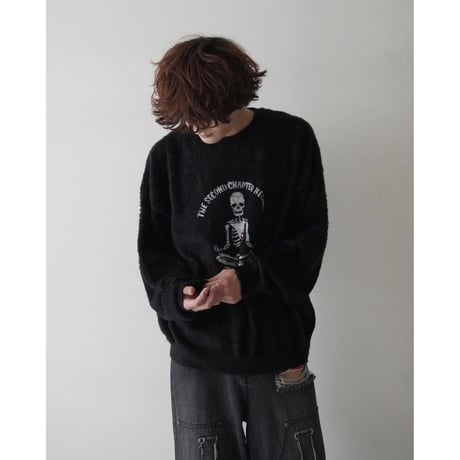 organic cotton spray paint knit(skeleton)
