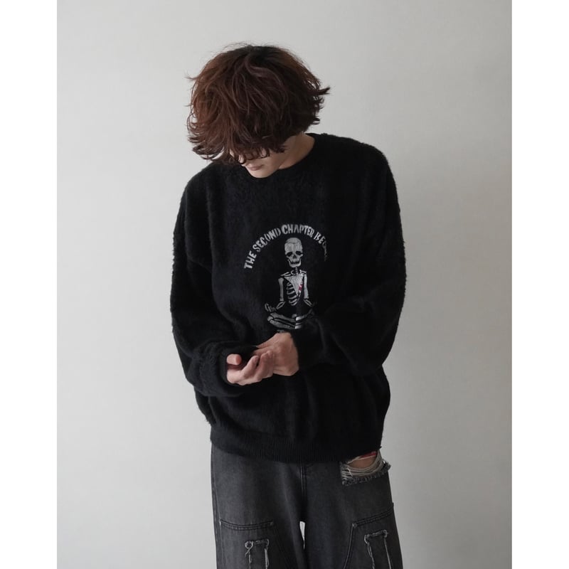 organic cotton spray paint knit(skeleton) | GID