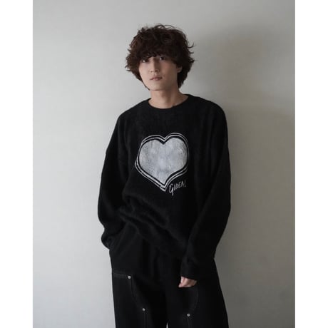 organic cotton spray paint knit(heart)
