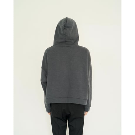 half zip sweat hoodie【black】