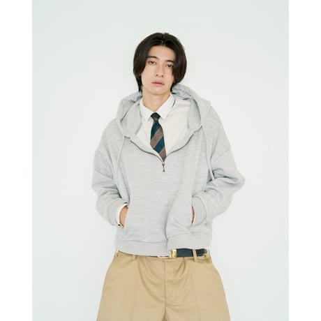 half zip sweat hoodie【gray】