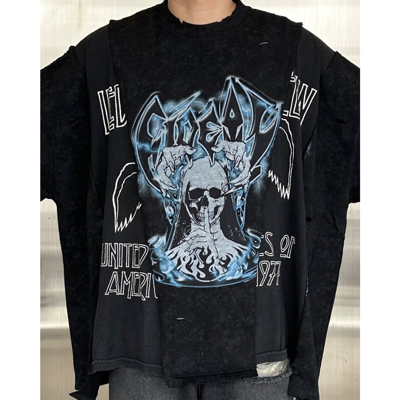 newsed band T-shirt【black】 | GIDEAL