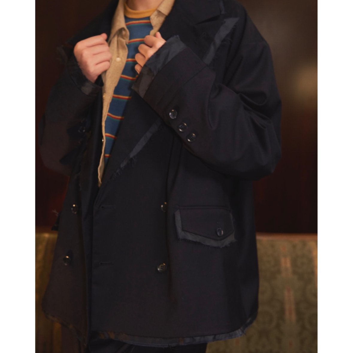 lining tailored jacket【navy】 | GIDEAL