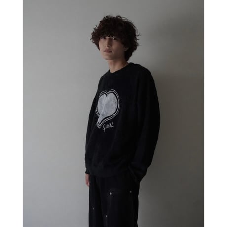 organic cotton spray paint knit(heart)