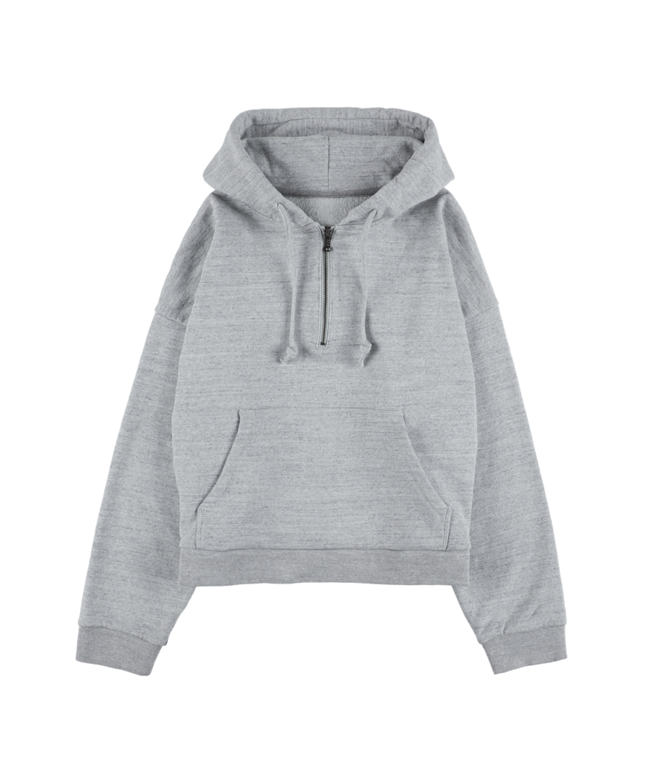 half zip sweat hoodie【gray】 | GIDEAL.