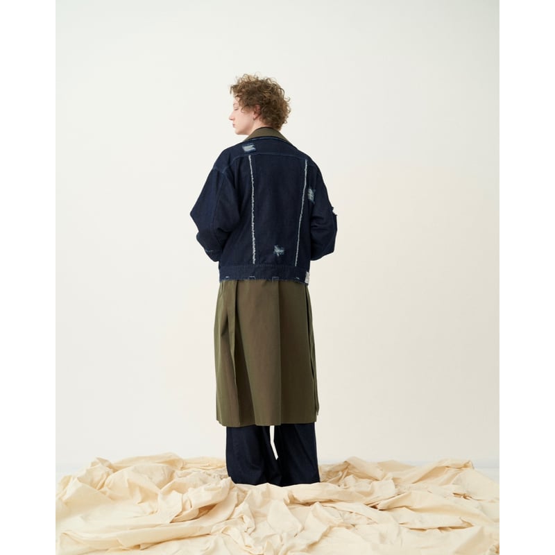clash lamé denim pants【indigo】 | GIDEAL