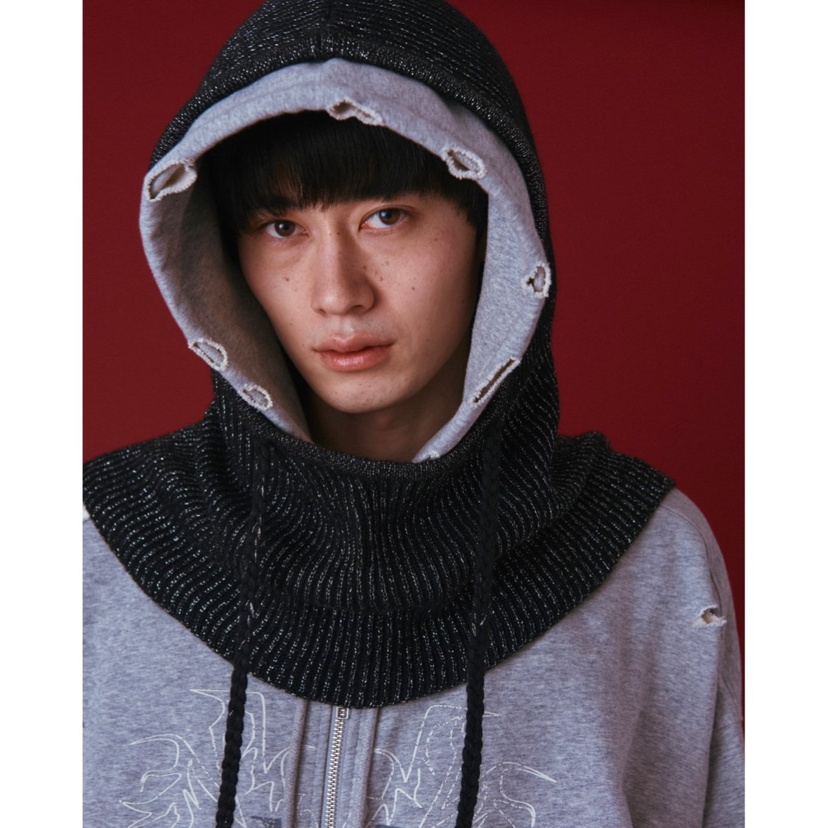lamé knit balaclava【black】 | GIDEAL. lamé knit balaclava【black】 | GIDEAL.