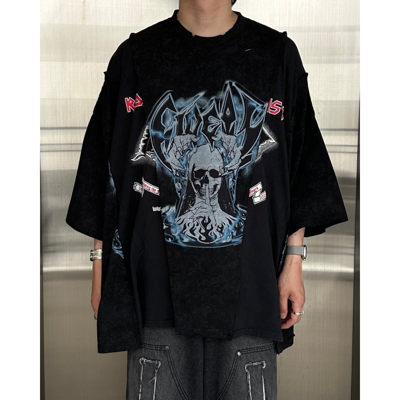 newsed band T-shirt【black】 | GIDEAL