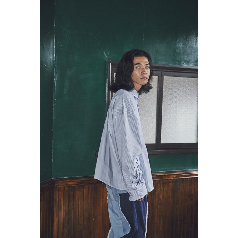 【GIDEAL】ストライプシャツ(フラワー刺繍) GIDEAL】ストライプシャツ(フラワー刺繍) - メルカリ