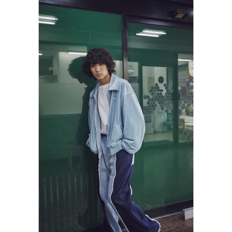 vintage logo velours blouson【light blue】 | GIDEAL. vintage logo velours blouson【light blue】 | GIDEAL.