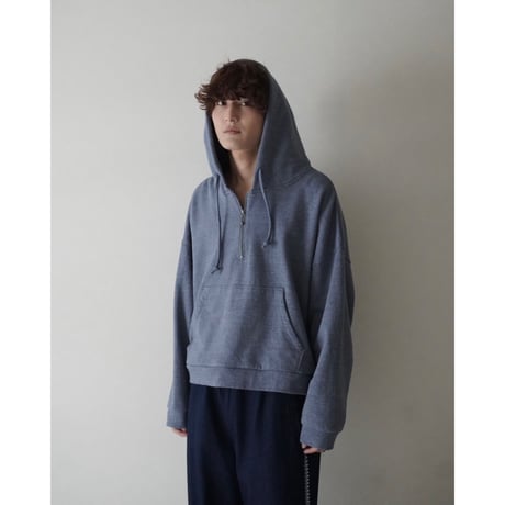 half zip sweat hoodie【blue】