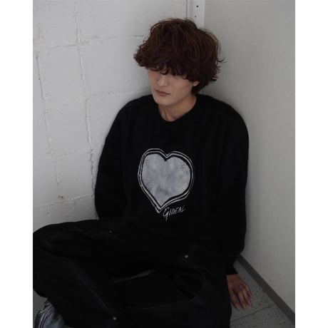 organic cotton spray paint knit(heart)