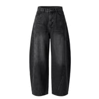 curve wide denim pants【black】