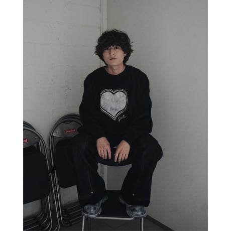 organic cotton spray paint knit(heart)
