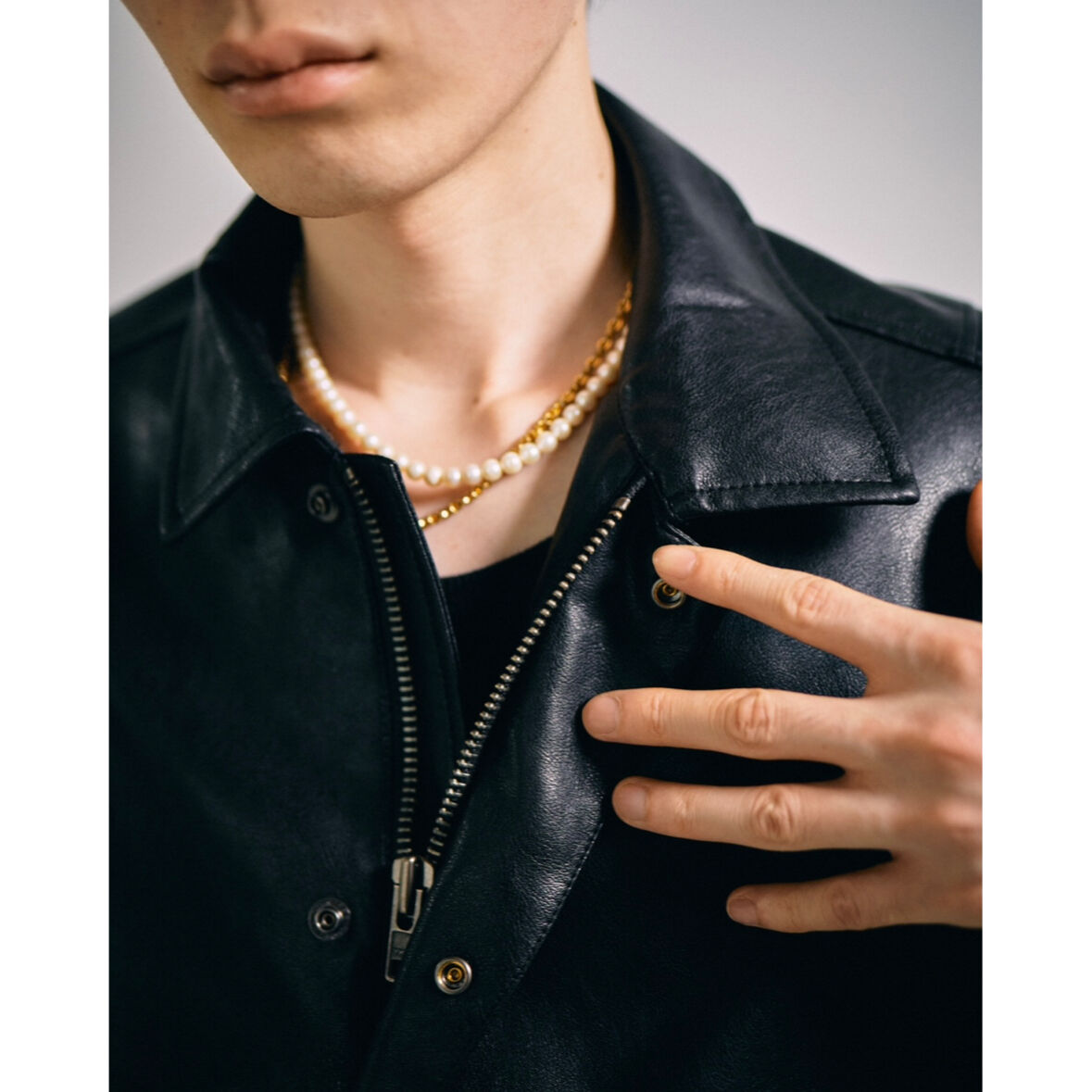 synthetic leather short jacket【black】 | GIDEAL