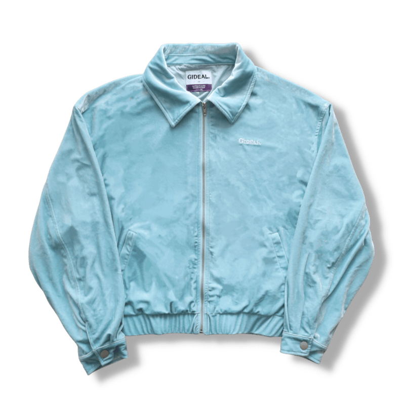 vintage logo velours blouson【light blue】 | GIDEAL.