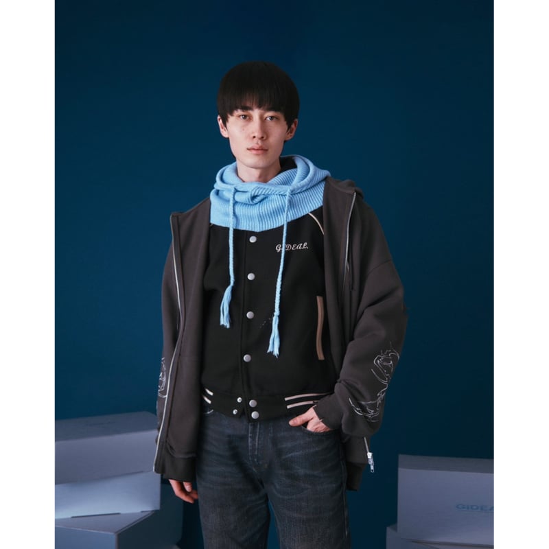 clash double zip foodie【dark gray】 | GIDEAL