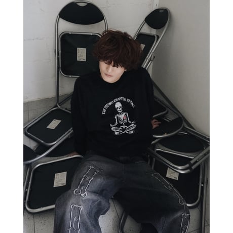 organic cotton spray paint knit(skeleton)