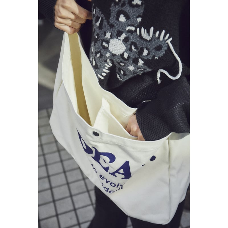 vintage logo canvas shoulder bag【white】 | GIDEAL