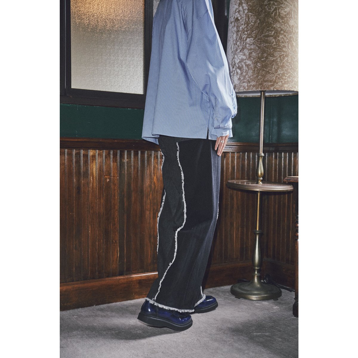 fringe wide flare pants【black】 | GIDEAL
