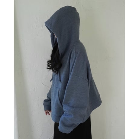 half zip sweat hoodie【blue】