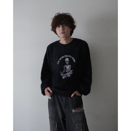 organic cotton spray paint knit(skeleton)