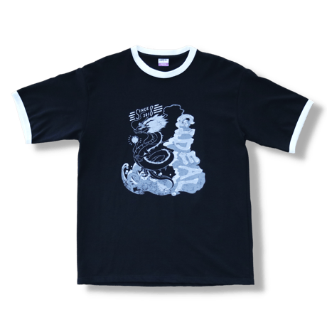 summer dragon ringer t shirt【black】